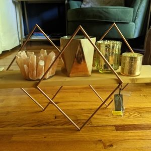 Etsy boho shelf with rose gold accents